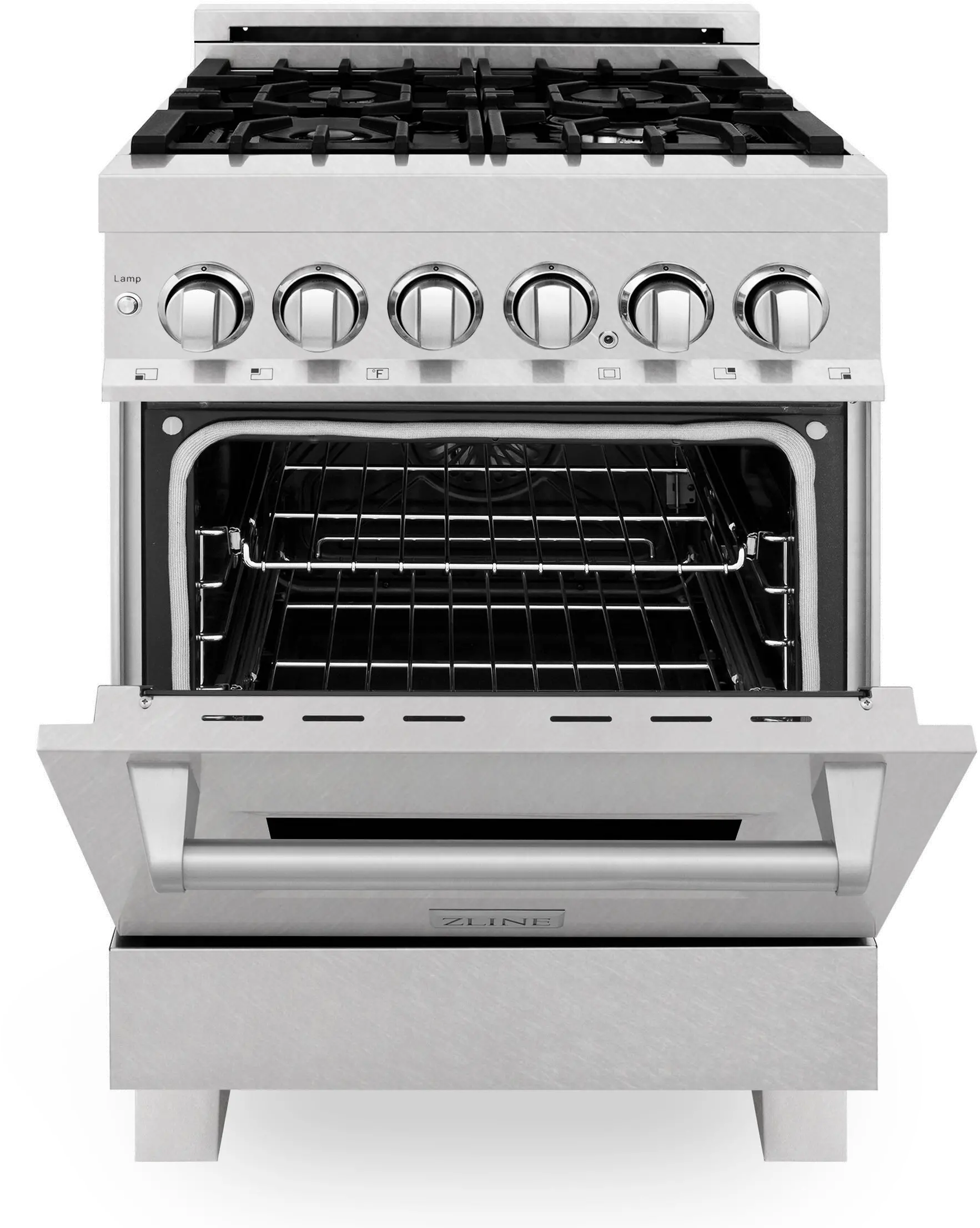 RAS-SN-24 ZLINE 2.8 cu ft Dual Fuel Range - 24 W DuraSnow Stainless Steel-4