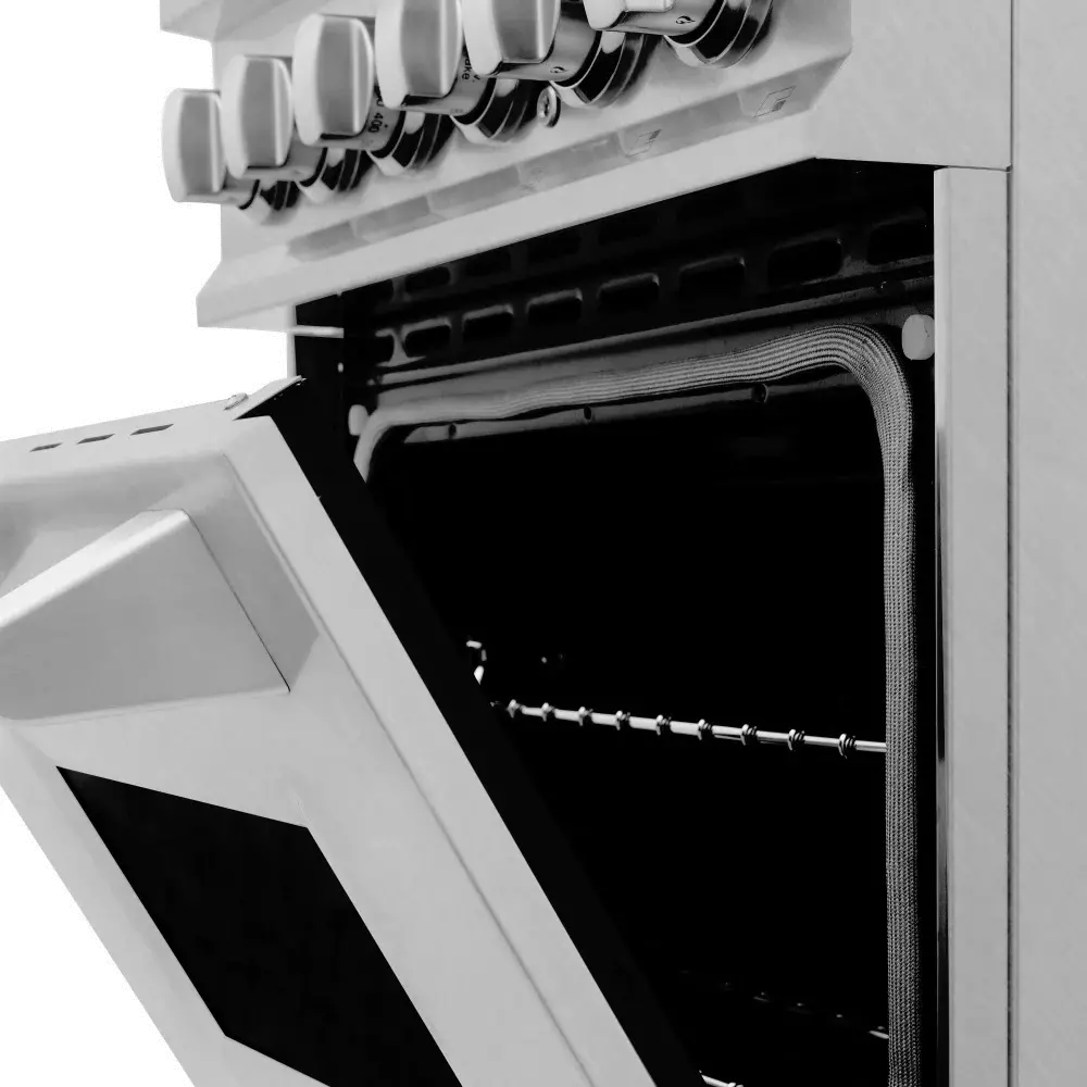 RAS-SN-24 ZLINE 2.8 cu ft Dual Fuel Range - 24 W DuraSnow Stainless Steel-6