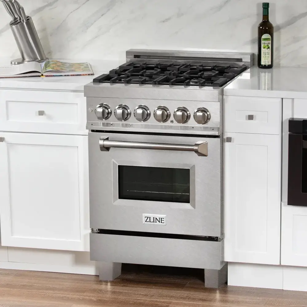RAS-SN-24 ZLINE 2.8 cu ft Dual Fuel Range - 24 W DuraSnow Stainless Steel-7