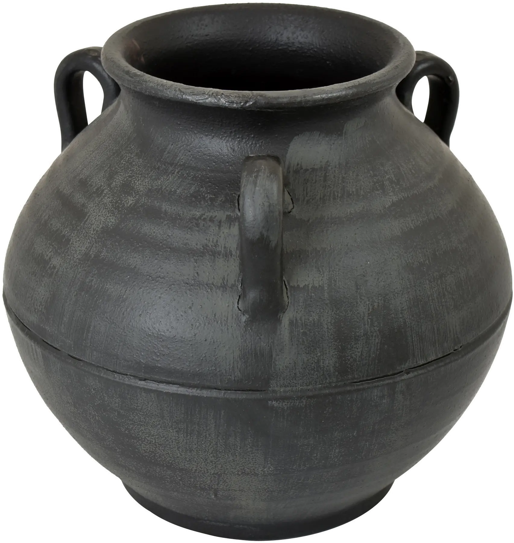 Four Handle 9.5 Black Urn Vase-1
