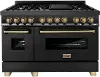 RABZ-48-CB ZLINE Autograph Edition 6 cu ft Duel Fuel Double Oven Range - 48 W Black Stainless Steel