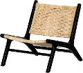 14162 Balka Natural and Black Rattan Lounge Chair - South Shore