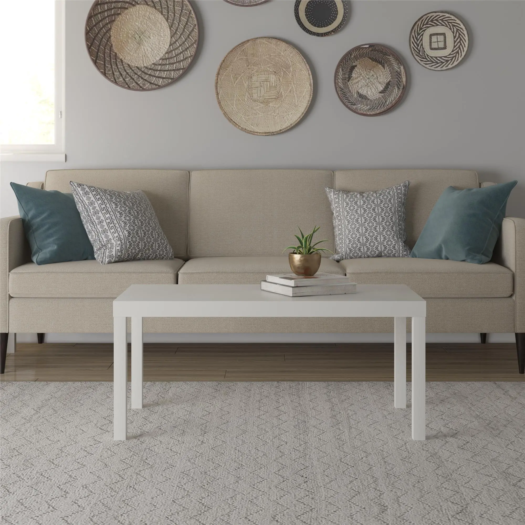 Parsons White Coffee Table-2