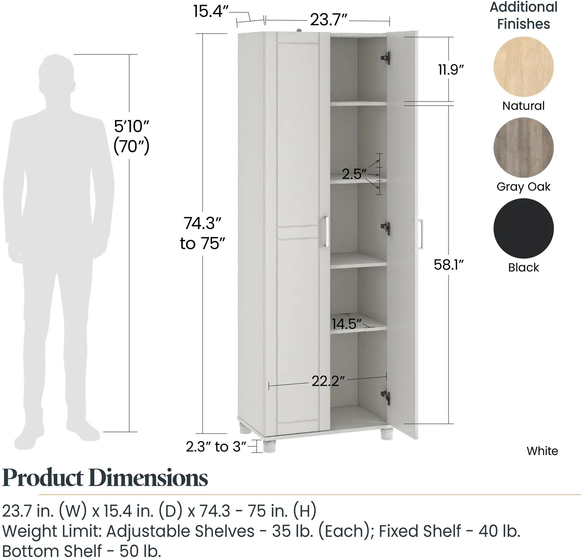 Callahan White 24 Utility Storage Cabinet-6