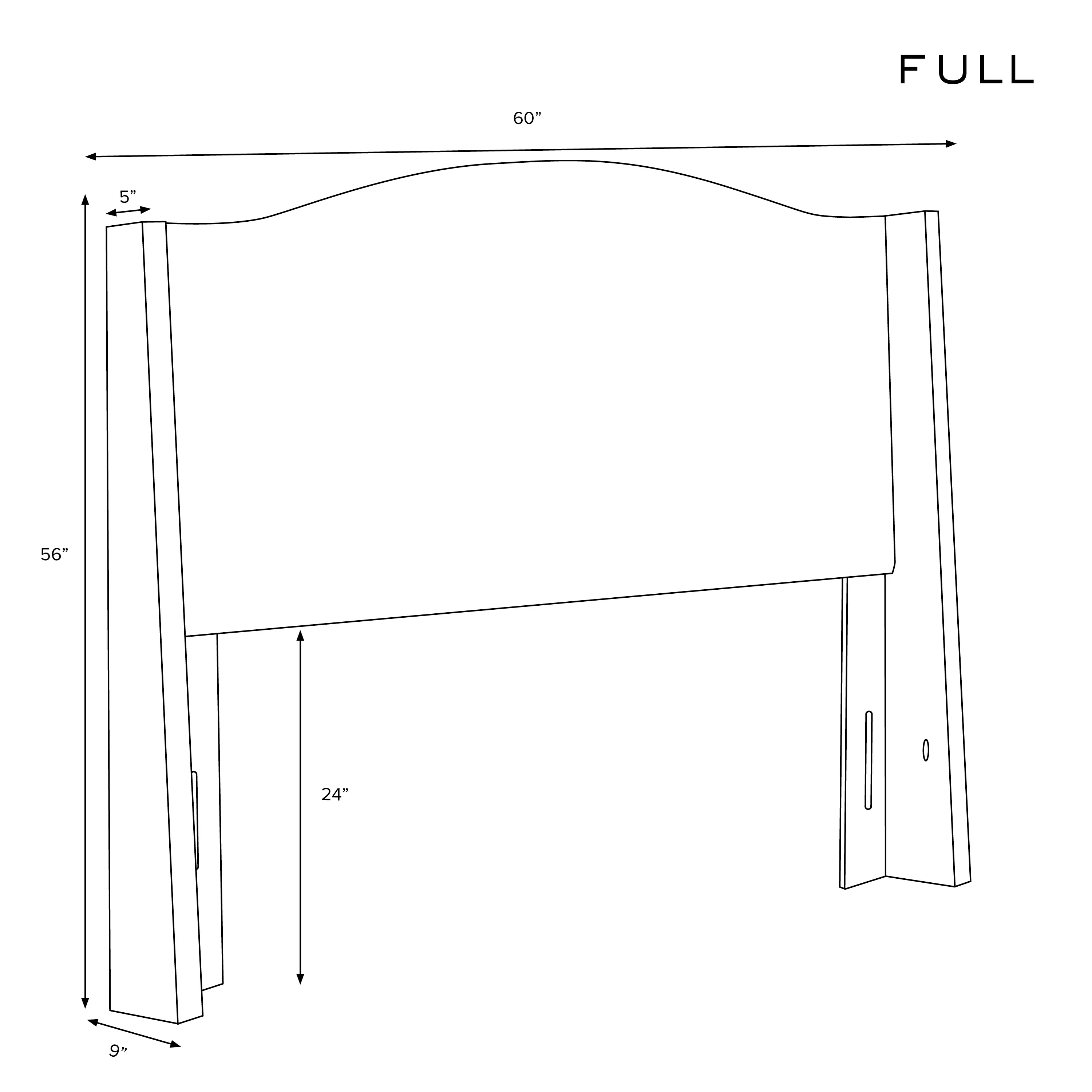 421FMLNSNW Blake Snow White Full Wingback Headboard - Skyline Furniture-4