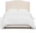 422BEDLNNTLC Blake Talc Linen Queen Wingback Bed - Skyline Furniture