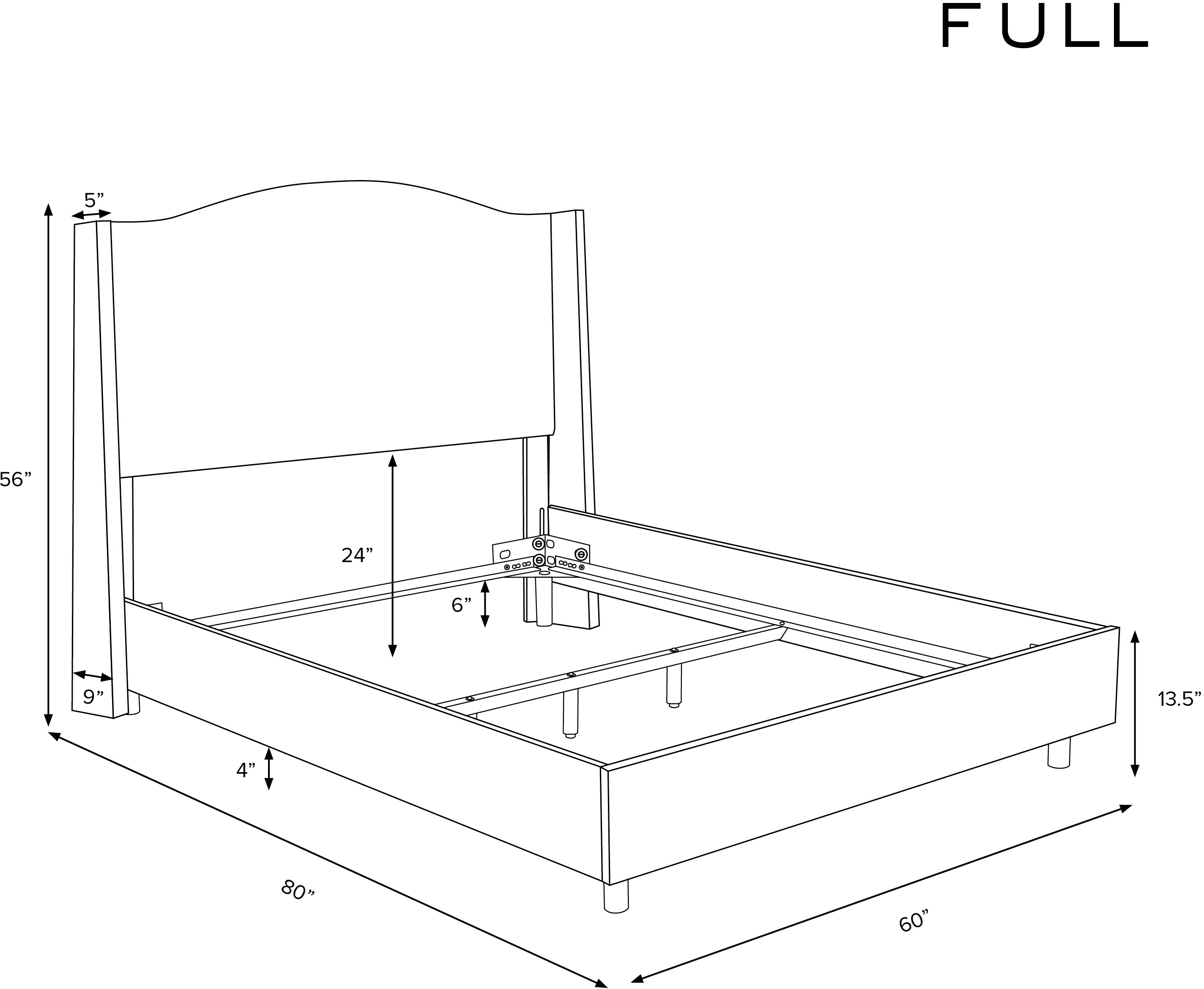 421BEDMLNSNW Blake Snow White Full Wingback Bed - Skyline Furniture-5