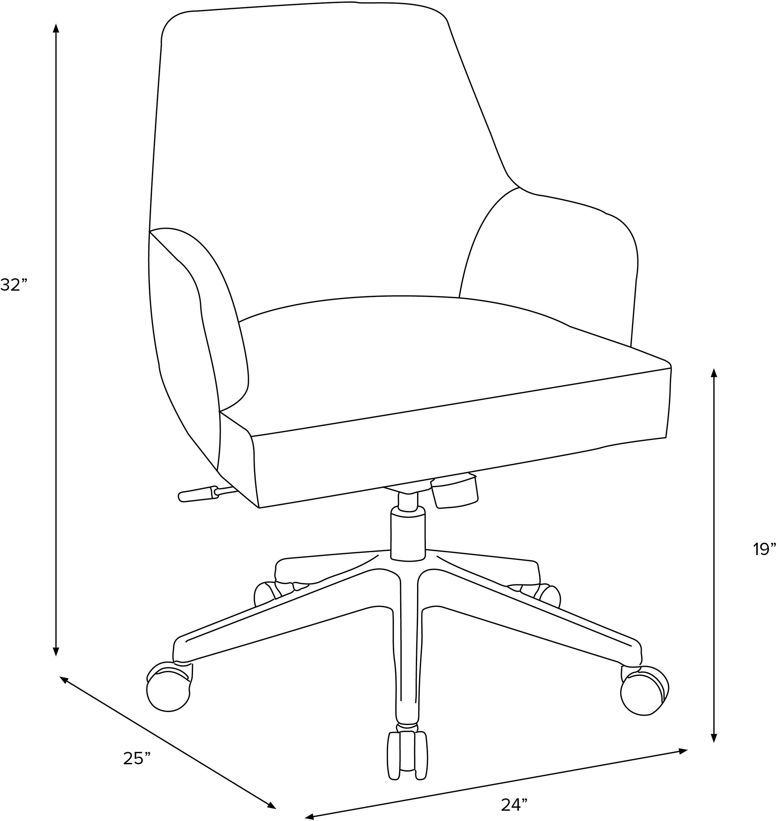 78-9LNNGR Hudson Linen Gray Office Chair - Skyline Furniture-6