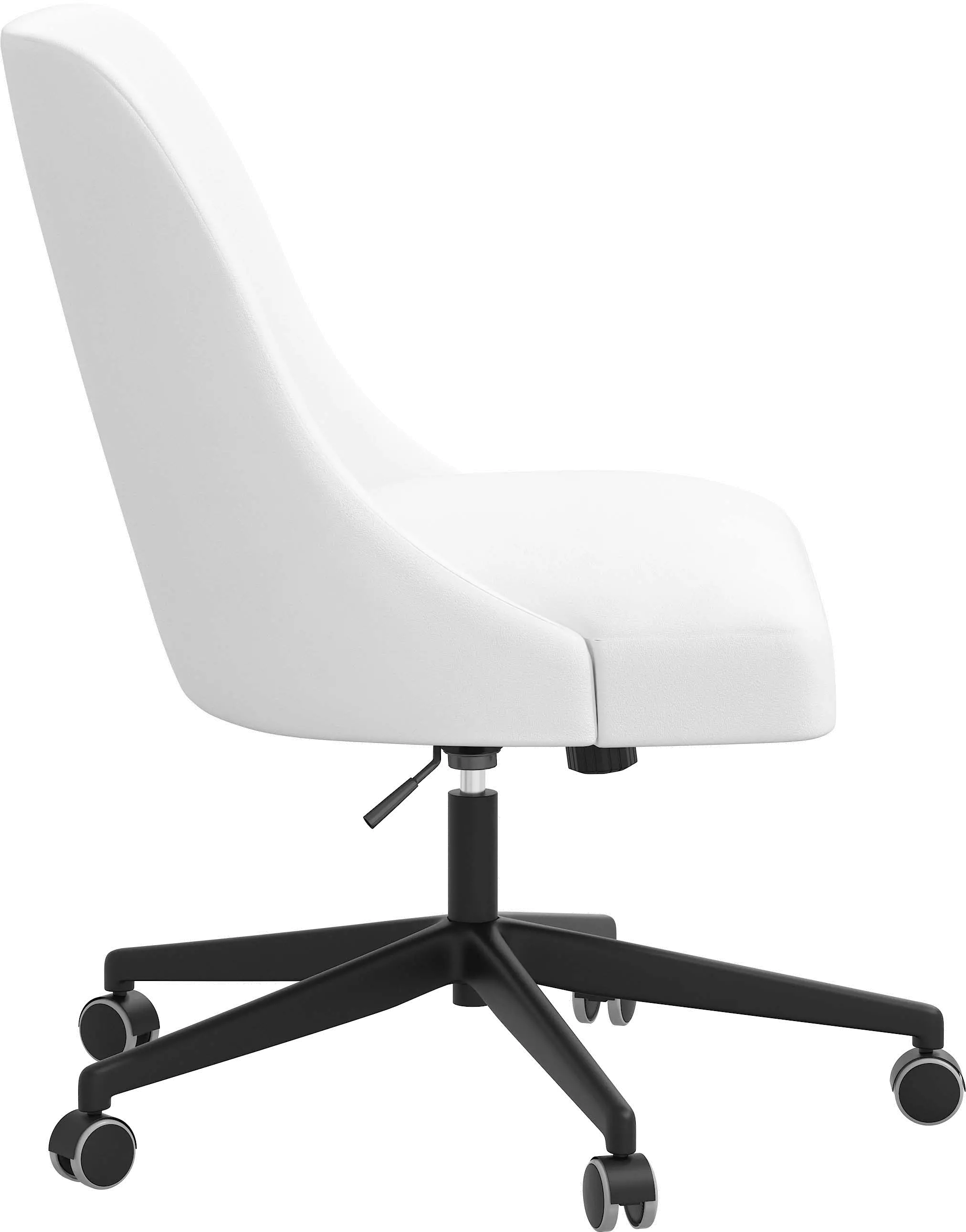 84-9VLVWHT Spencer Velvet White Office Chair - Skyline Furniture-3