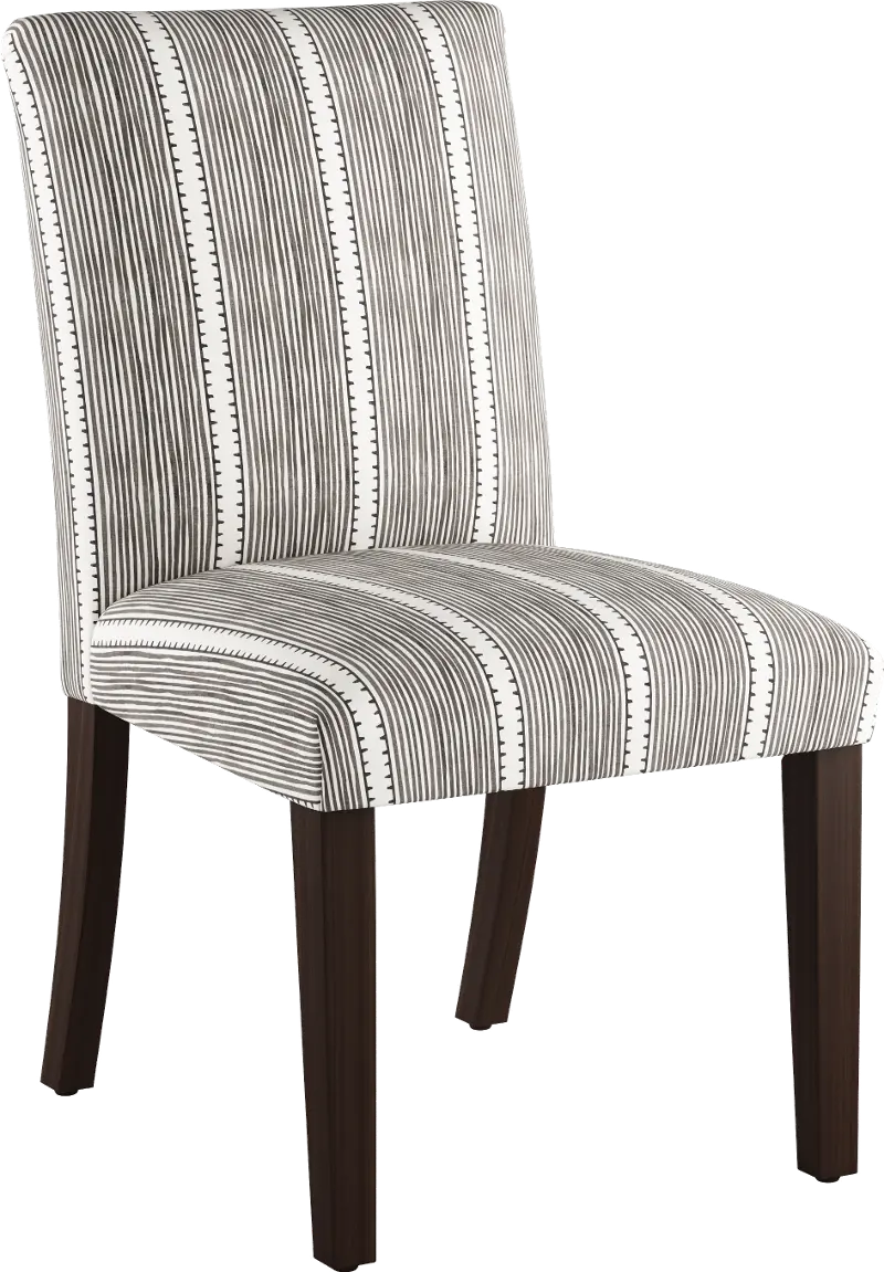 Drew Charcoal Stripe Dining Chair - Skyline Furniture