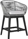 LCTFBAGRBL26 Tutti Frutti Black Counter Height Outdoor Stool