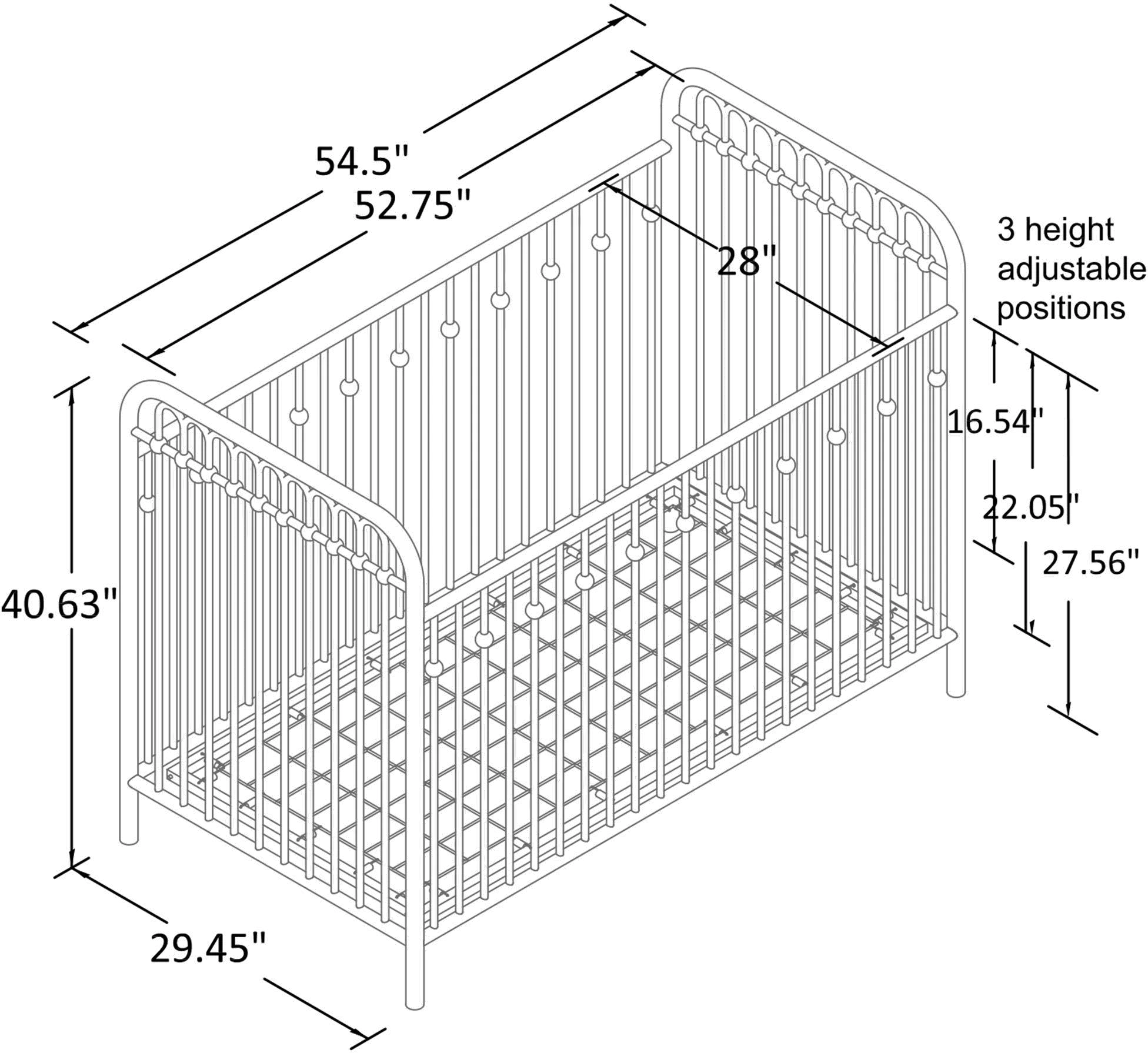 Monarch Hill Ivy Off White Metal Baby Crib-6