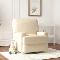 Rufus Beige Nursery Swivel Recliner