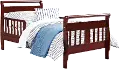 Sleigh Cherry Wood Toddler Bed with Safety Guardrails