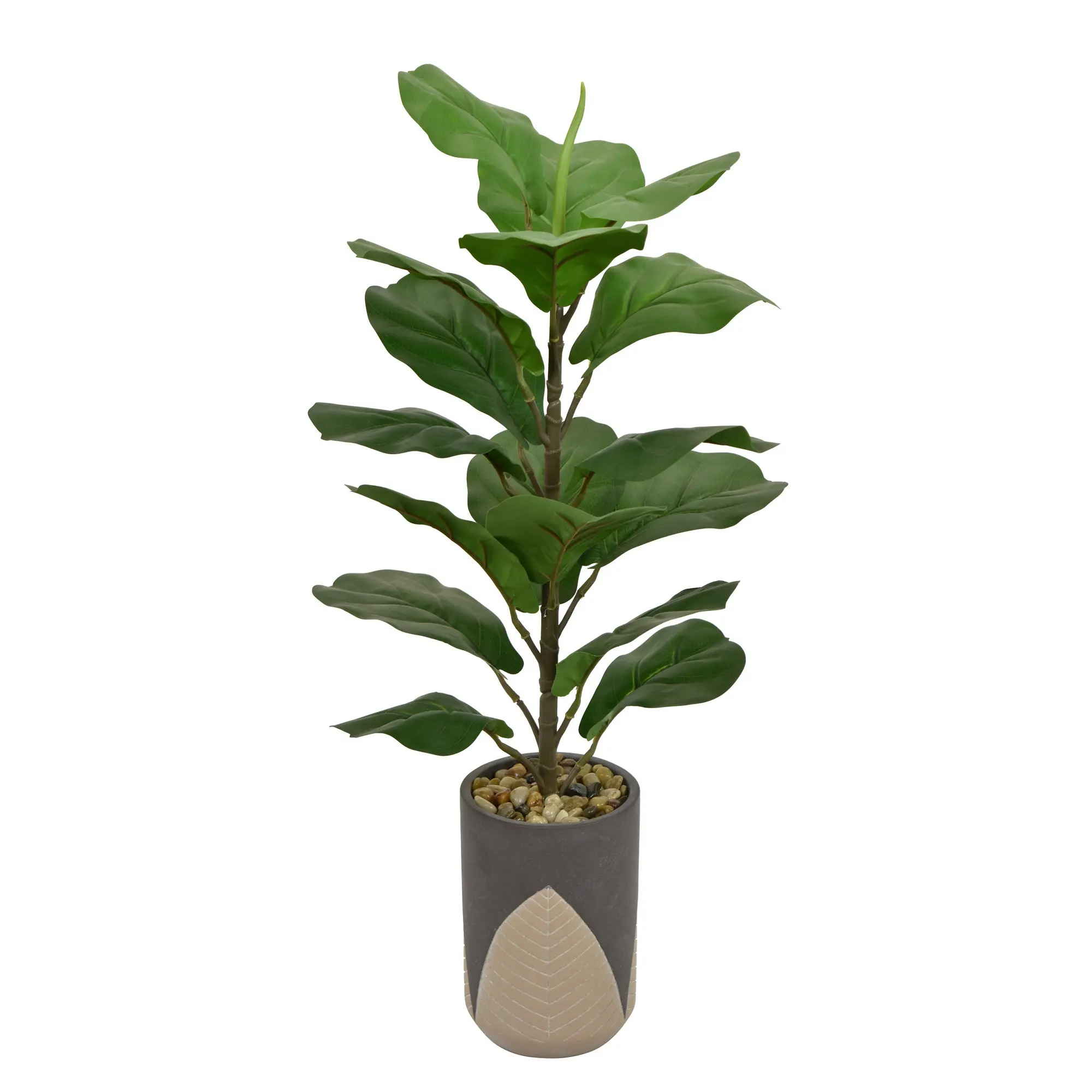 Faux Potted Leaf Plant-1