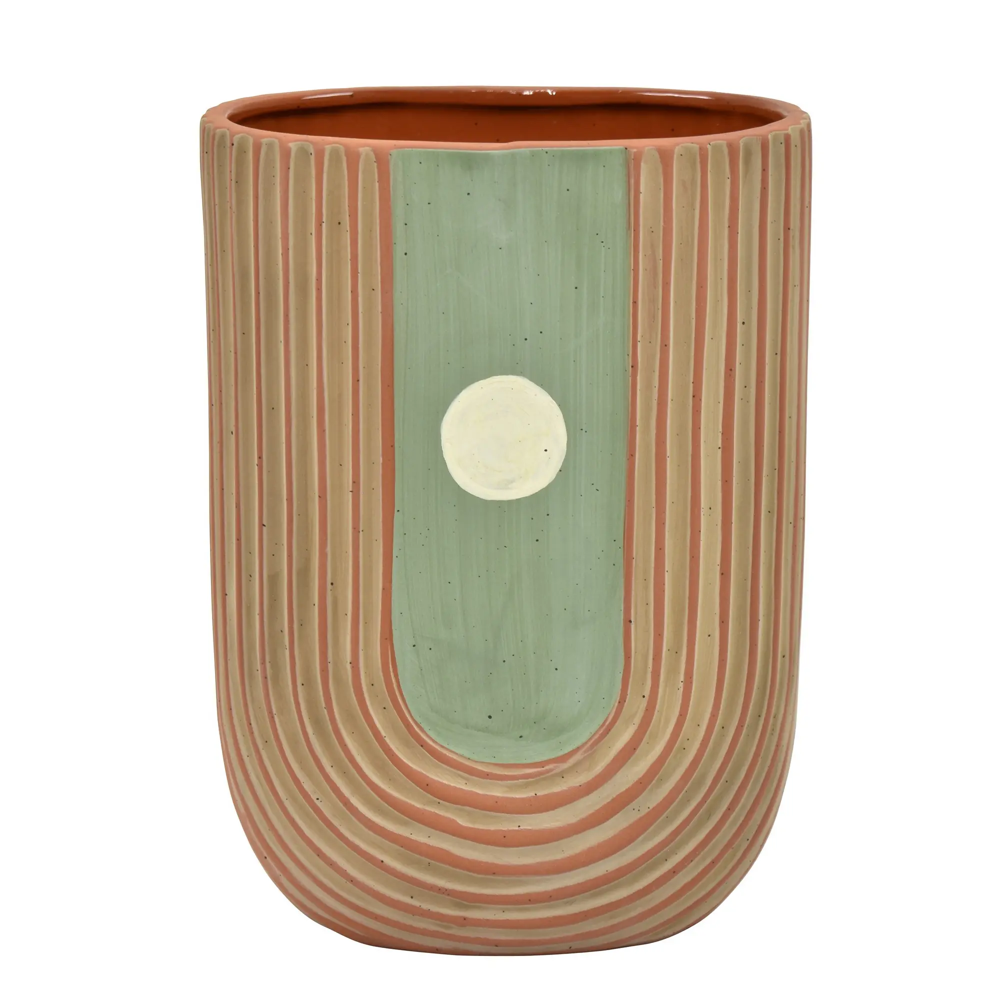 Brown and Green 8 Vase-1
