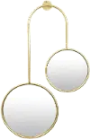 28.5 Inch Gold Metal Hanging Mirror