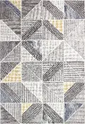 R120-MULTI-9X12-CL214 Emmett Gray Geometric 9 x 12 Area Rug