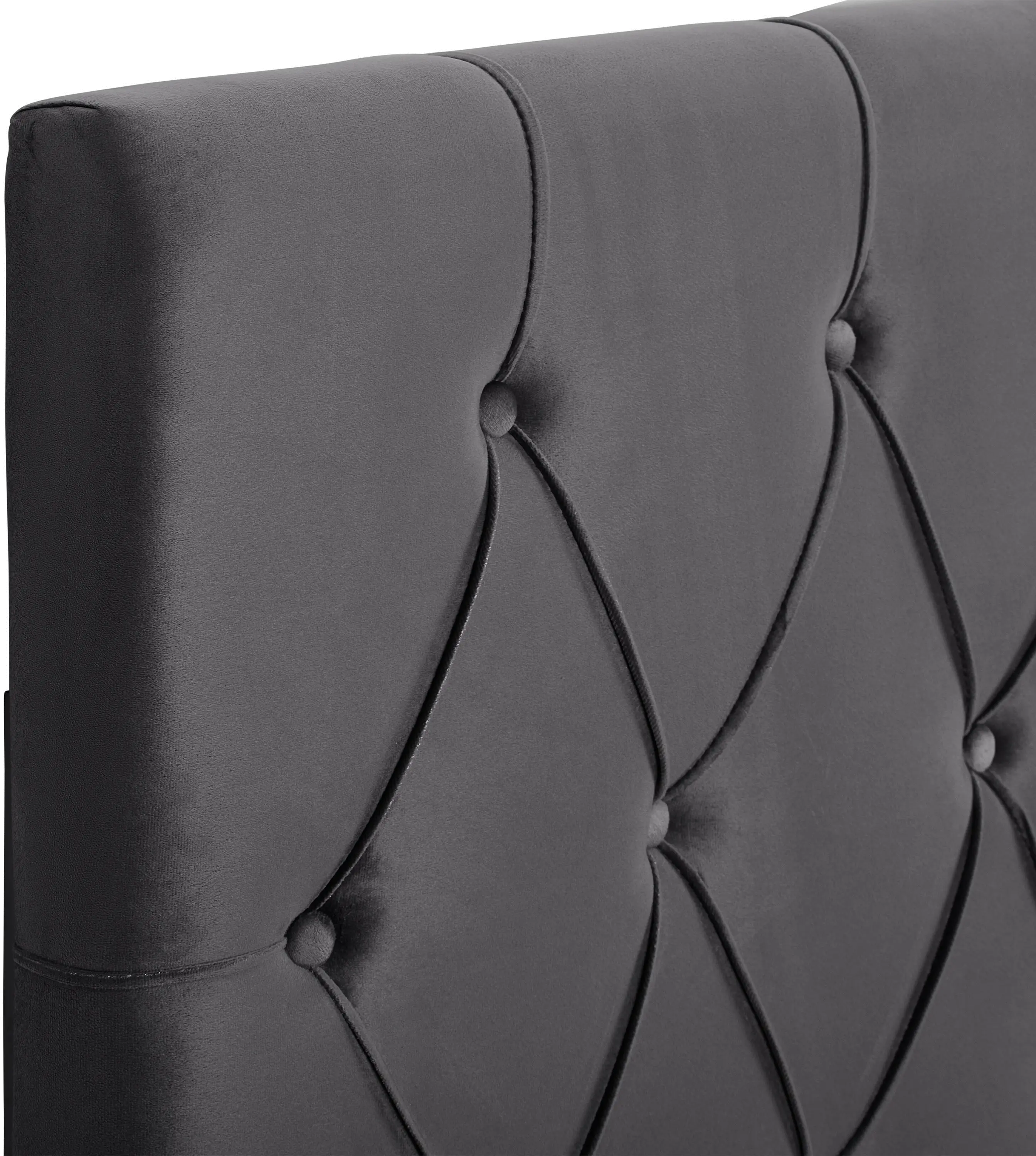 Catalina Gray Velvet Twin Headboard-3