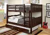 Mission Cappuccino Full-over-Full Bunk Bed with Trundle