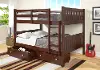 Mission Cappuccino Full-over-Full Bunk Bed with Drawers