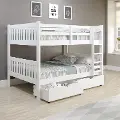 Mission White Full-over-Full Bunk Bed with Drawers