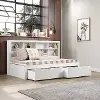 White Twin Bookcase Daybed with Storage Drawers