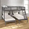 Gray Full over Double Twin Bunk Bed
