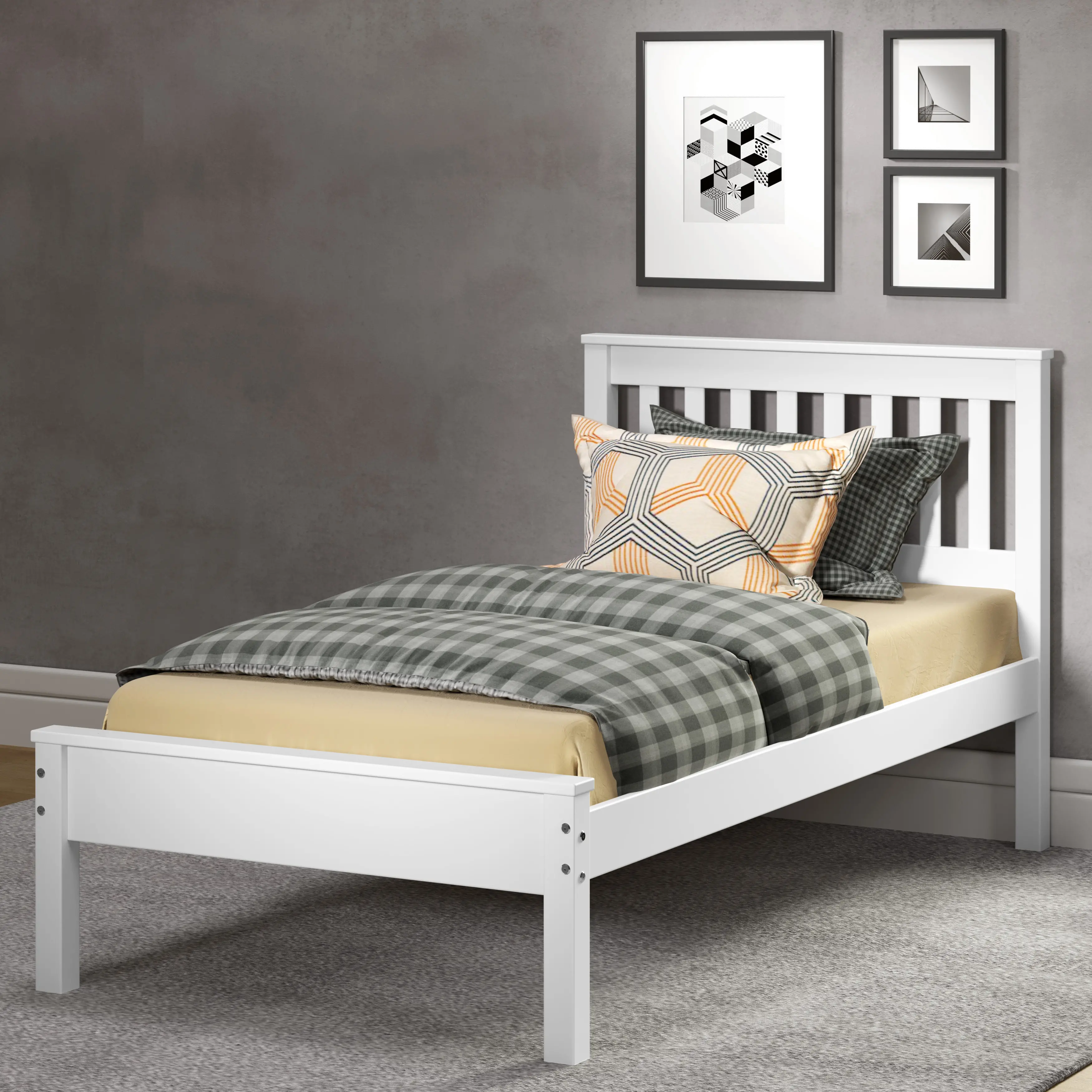 Contempo White Twin Bed-2