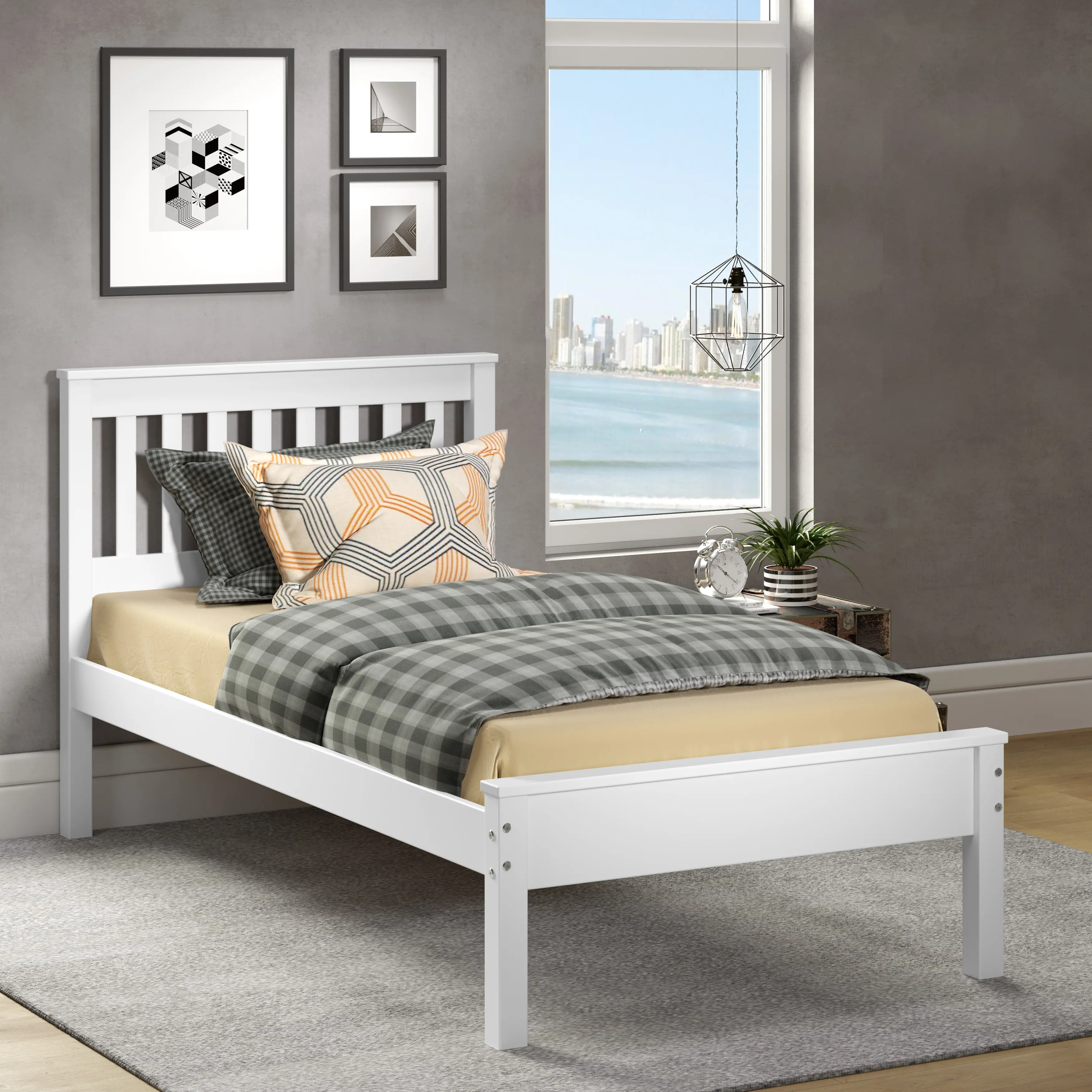 Contempo White Twin Bed-3