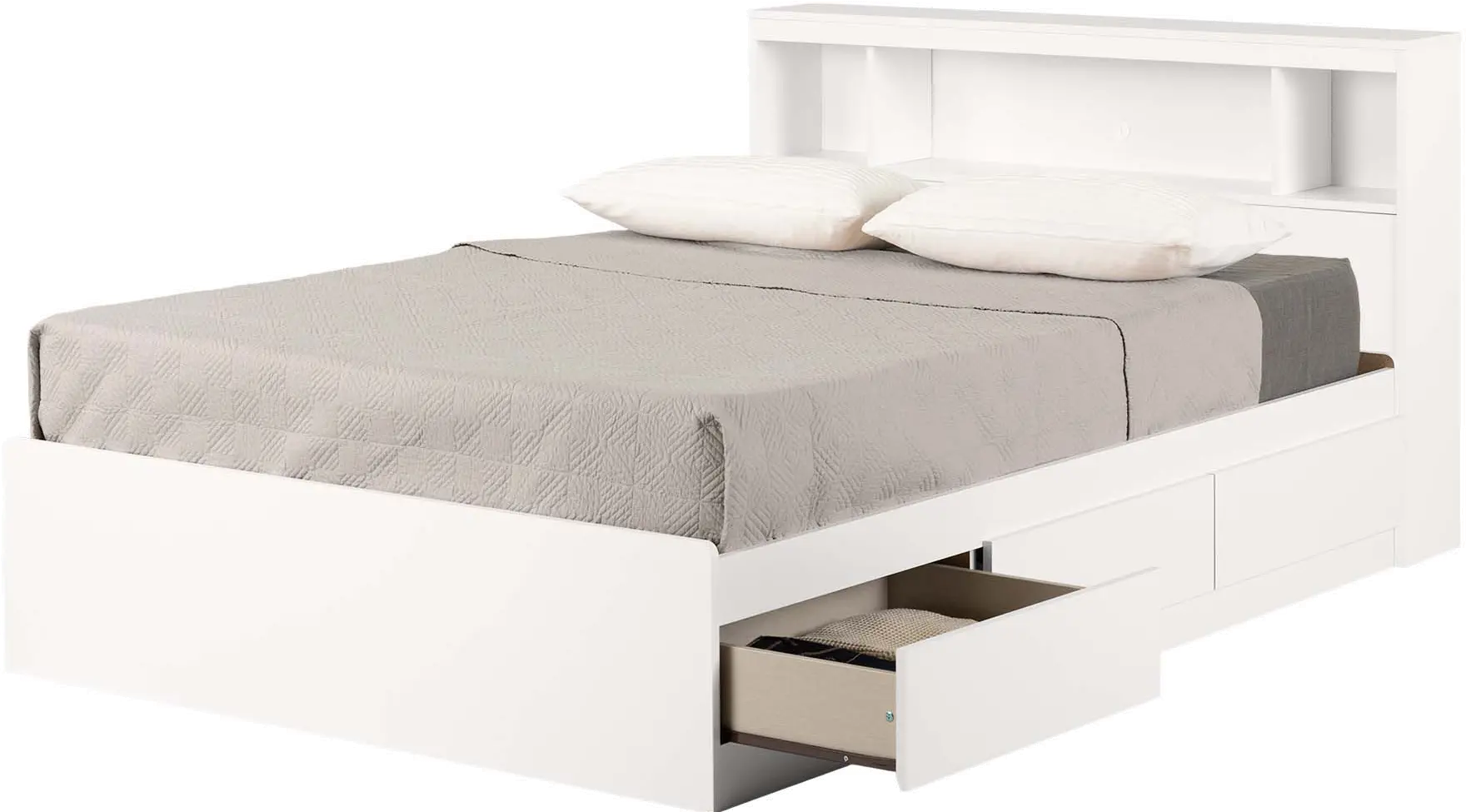 15131 Fusion White Full Bed and Headboard Set - South Shore-1