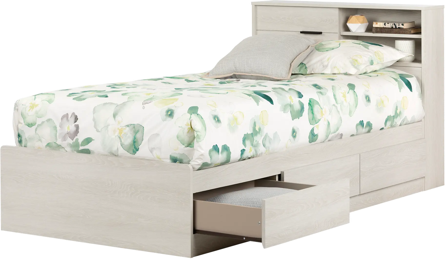 15135 Fynn Light Gray Twin Bed and Headboard Set - South Shore-1