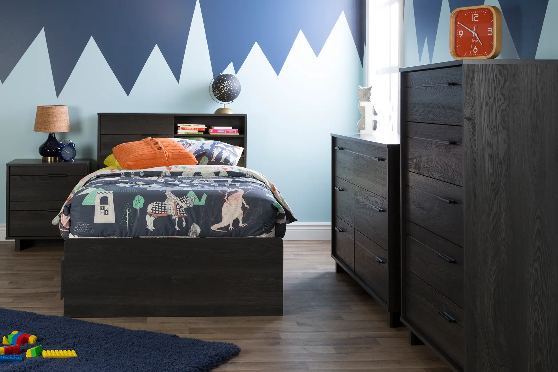 15136 Fynn Dark Gray Twin Bed and Headboard Set - South Shore-2