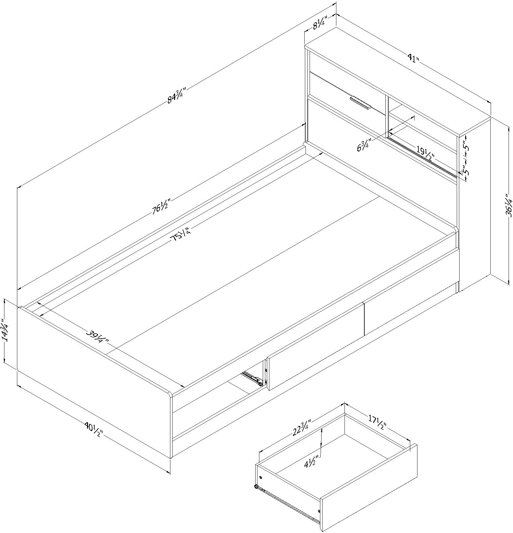 15136 Fynn Dark Gray Twin Bed and Headboard Set - South Shore-6
