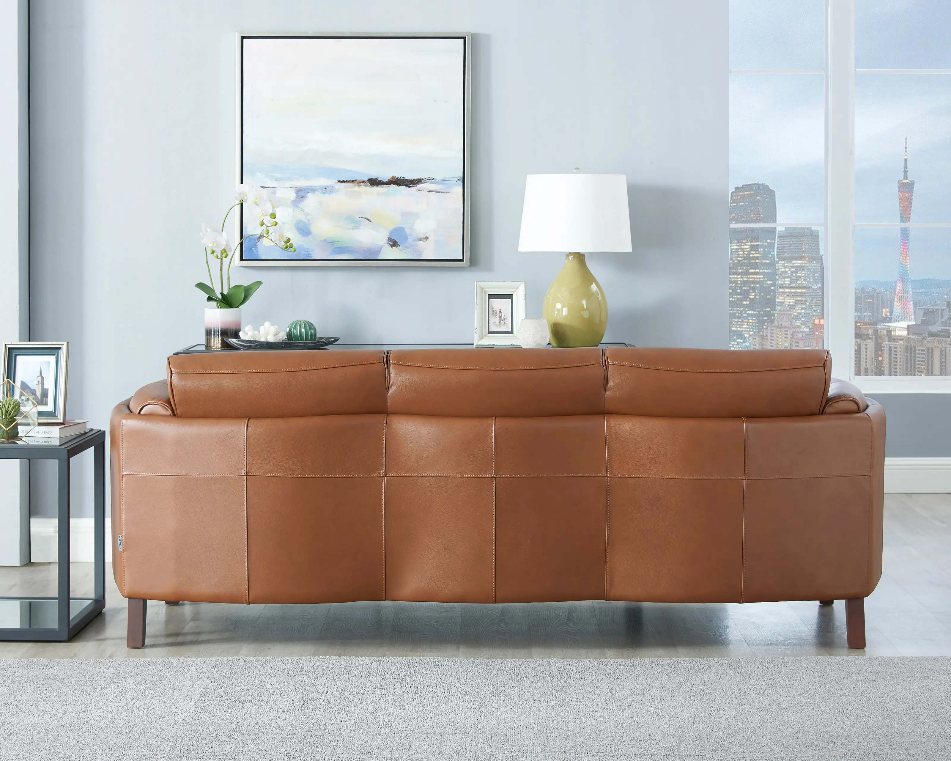 Pacer Nutmeg Top Grain Leather Sofa-5