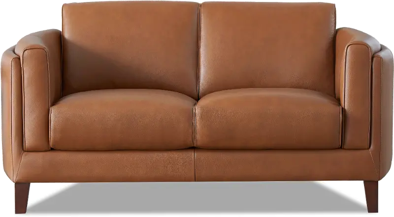 Pacer Nutmeg Top Grain Leather Loveseat