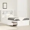 11274 Vito White Twin Mates Bed with Bookcase Headboard - South Shore