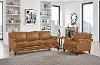 Romano Brown Leather 2 Piece Living Room Set - Sofa & Chair