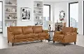Romano Brown Leather 2 Piece Living Room Set - Sofa & Chair