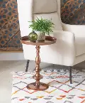 21.75 Inch Copper Side Antique Table