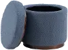 18 Inch Sunny Blue Gray Round Ottoman