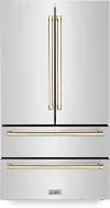 RFMZ-36-G ZLINE 36  Autograph Edition 22.5 cu ft French Door Refrigerator - Counter Depth, Stainless Steel & Gold