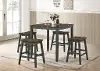 IDF-3124GYPT5PK Silva Antique Gray 5 Piece Counter Height Dining Set