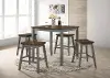 IDF-3124LGPT5PK Silva Gray 5 Piece Counter Height Dining Set