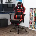 IDF-6006-RD Nosse Faux Leather Red and Black Swivel Gaming Chair
