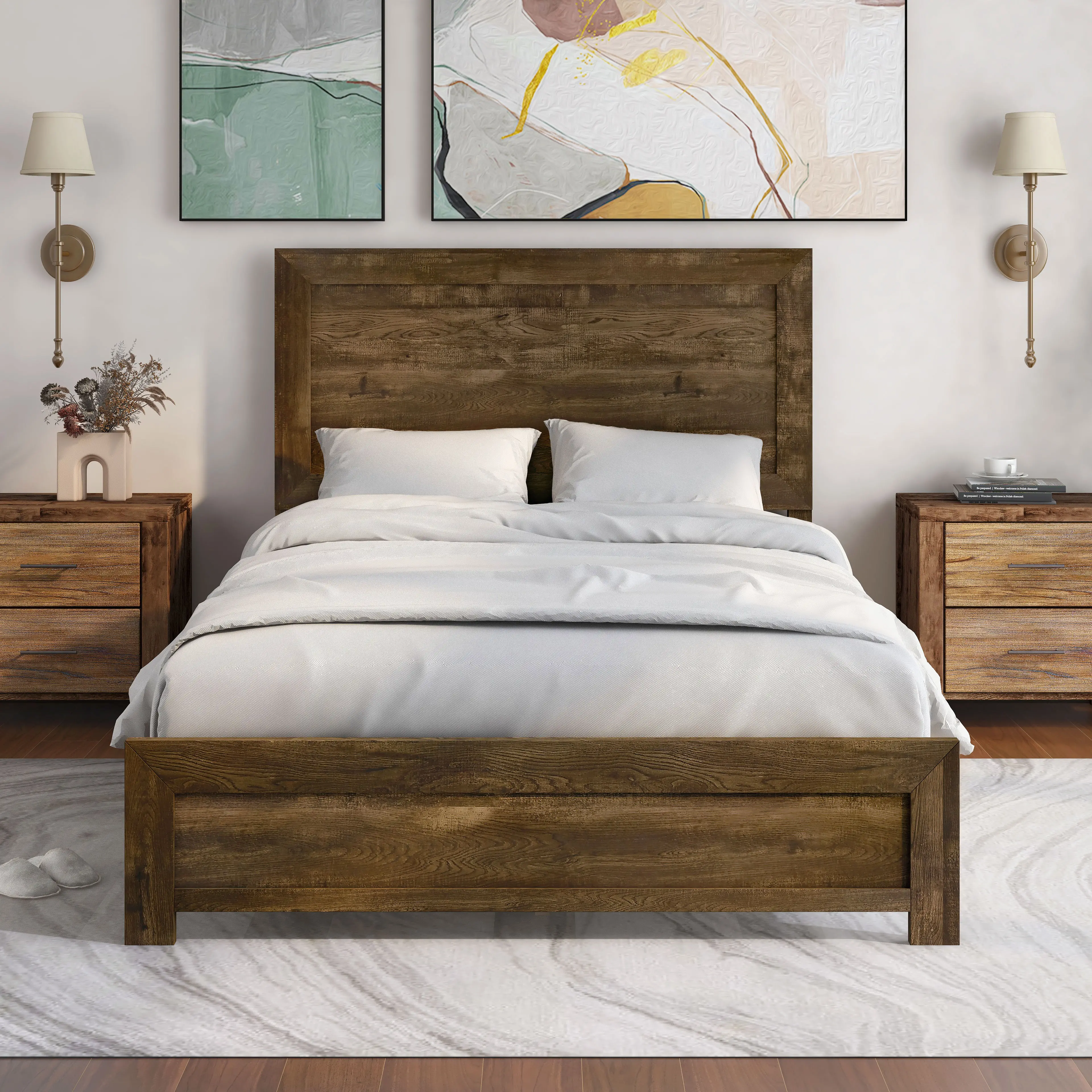 IDF-7124WN-Q Kodo Walnut Brown Queen Bed-2