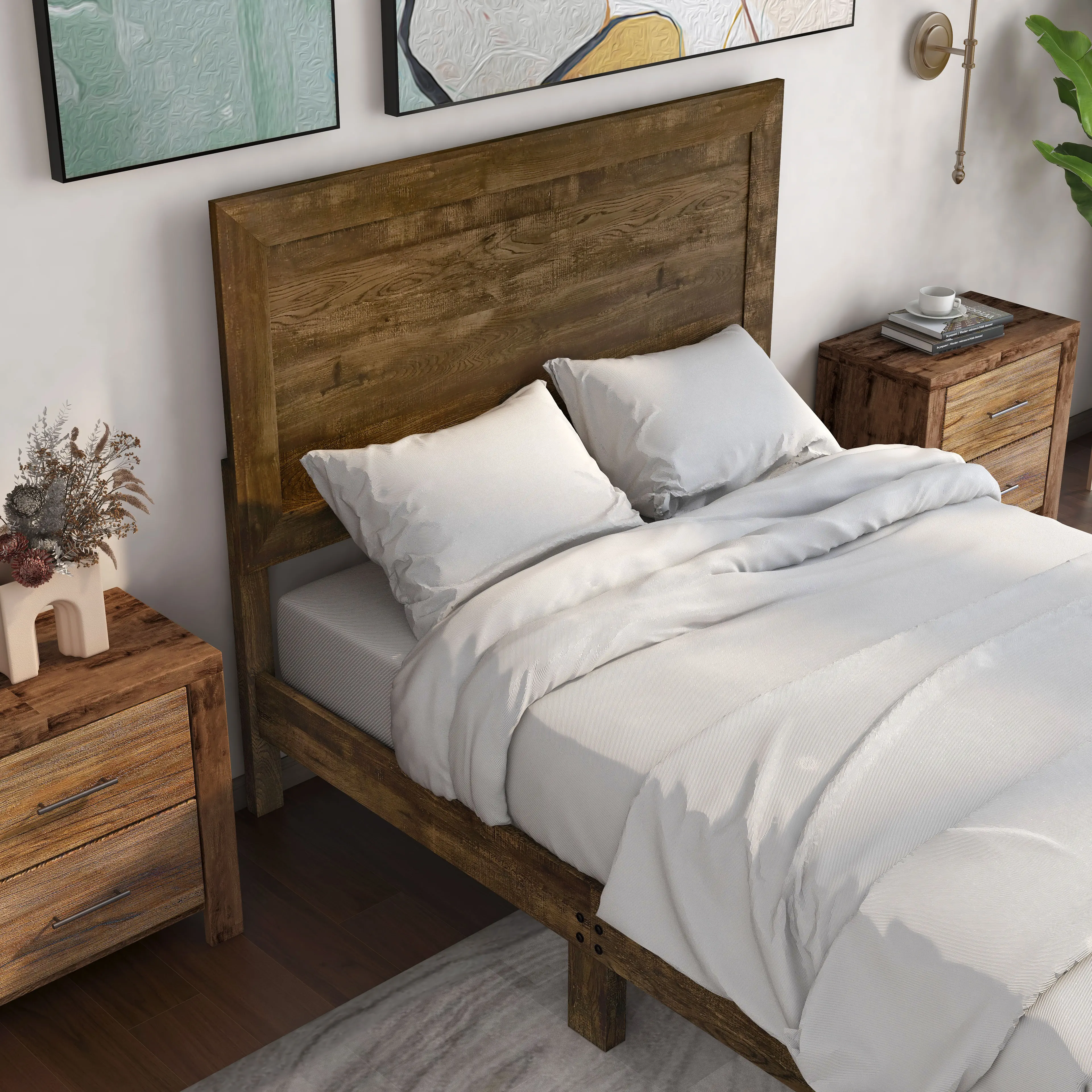 IDF-7124WN-Q Kodo Walnut Brown Queen Bed-3