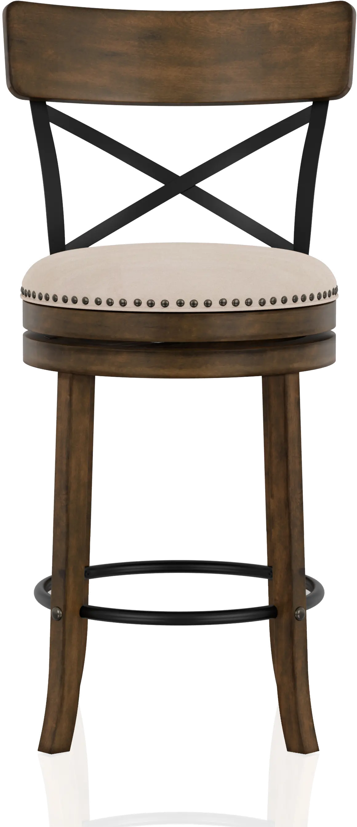 IDF-BR1855A-24 Shae Oak Brown Counter Height Swivel Stool, Set of 2-1