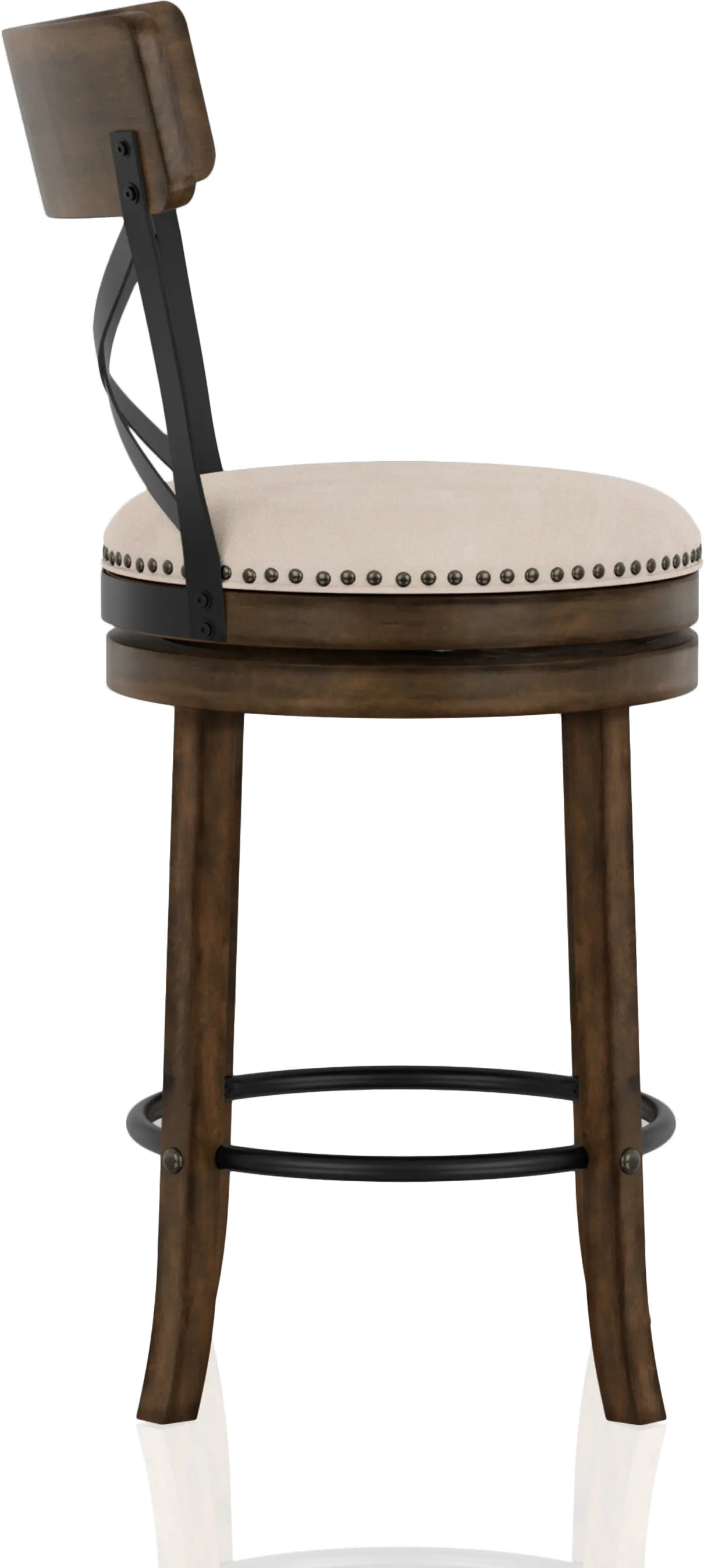 IDF-BR1855A-24 Shae Oak Brown Counter Height Swivel Stool, Set of 2-3