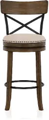 IDF-BR1855A-29 Shae Oak Brown Swivel Bar Stool, Set of 2
